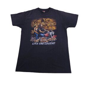 Vintage 90s 3d Emblem Harley Davidson Live The Legend shirt Size L Motorcycle Co